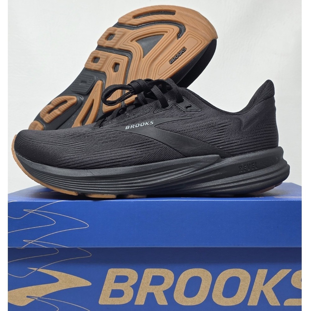 Brooks Revel 8 Size 7 Womens Run & Walk Black Gum Buttons Shoes 1204561B072 New